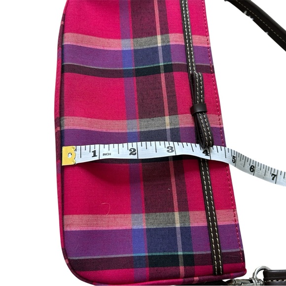 Liz Claiborne Pink & Purple Plaid Mini Purse - Picture 6 of 9